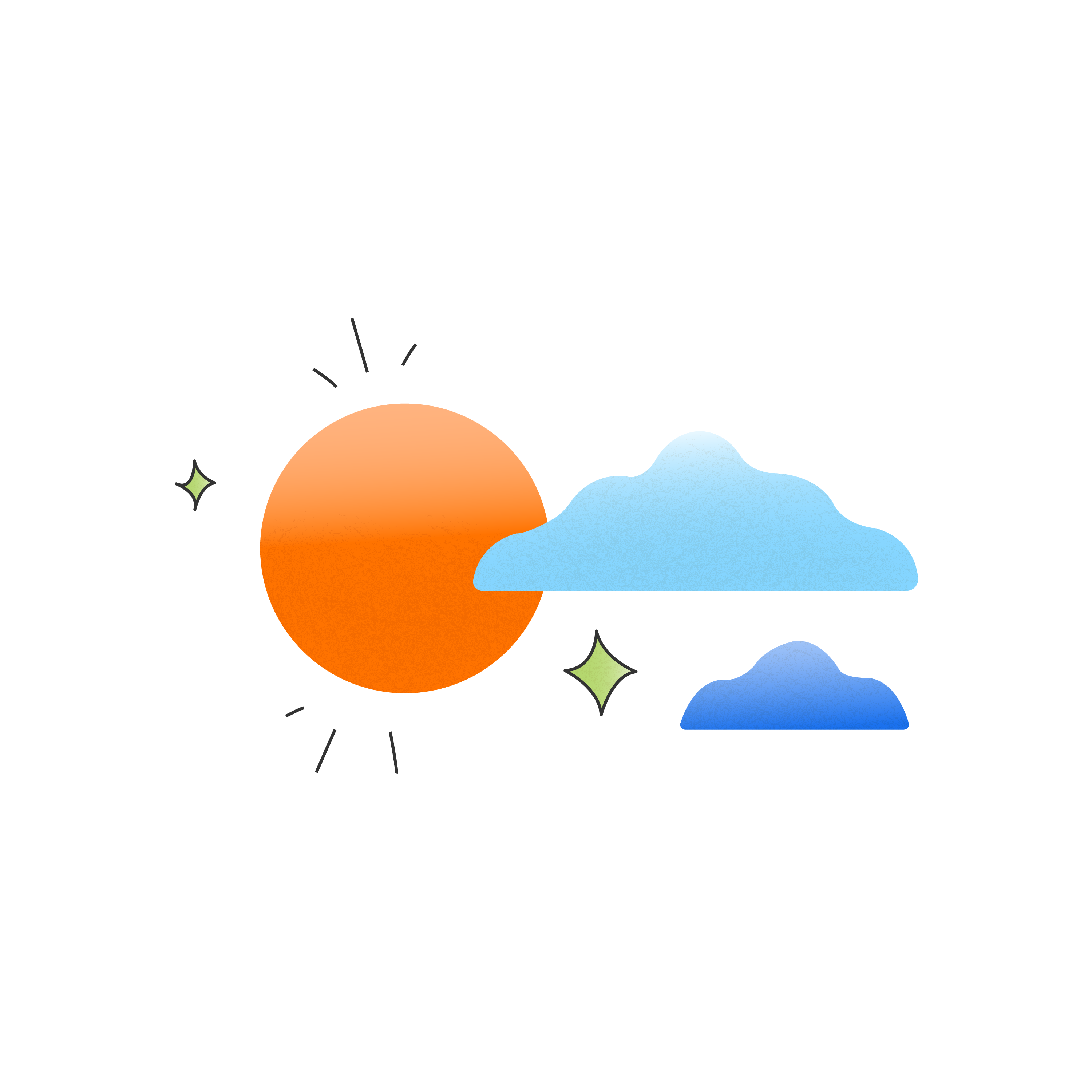 stability icon - a sun with two small clouds to the right