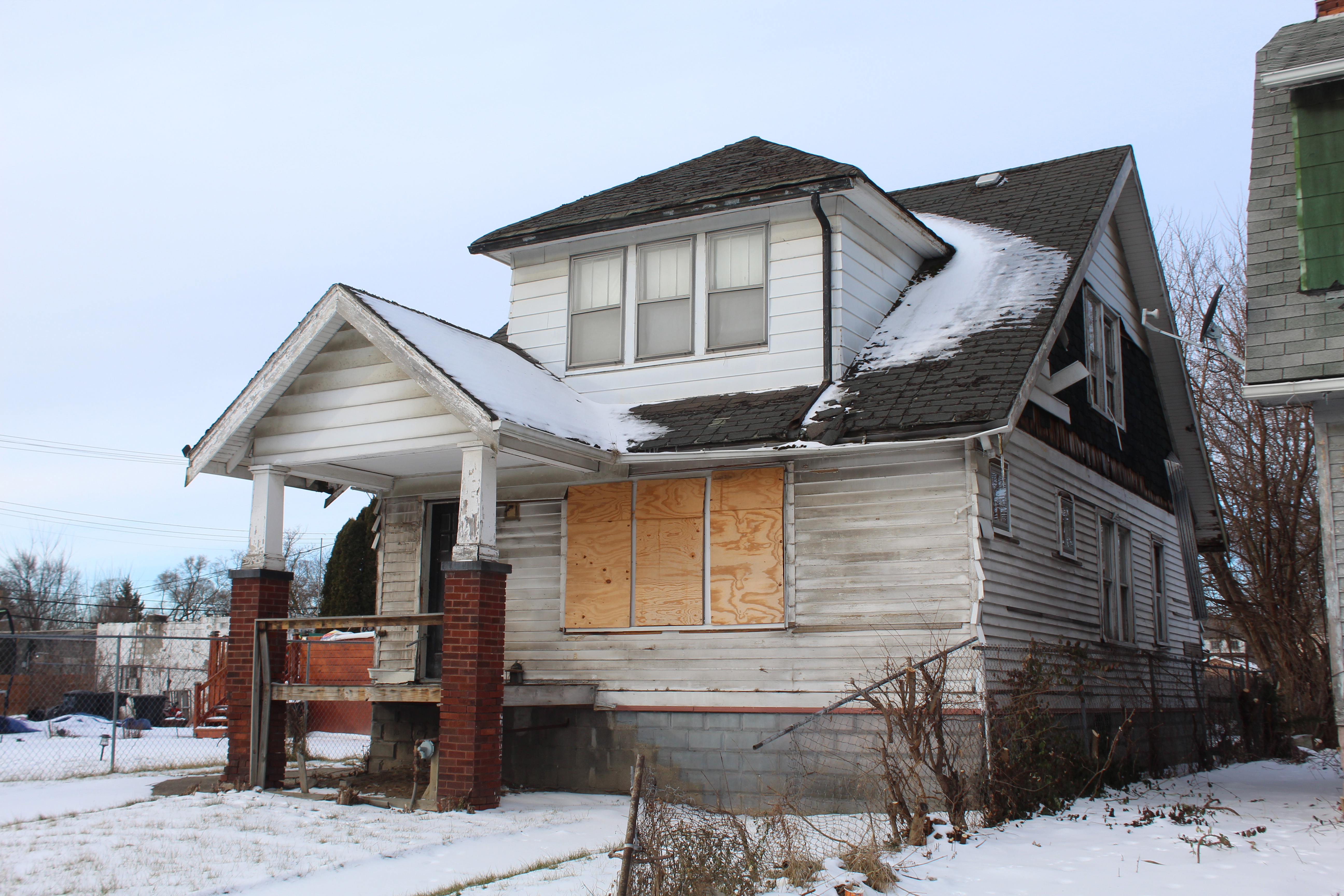 Boarded up house in Detroit