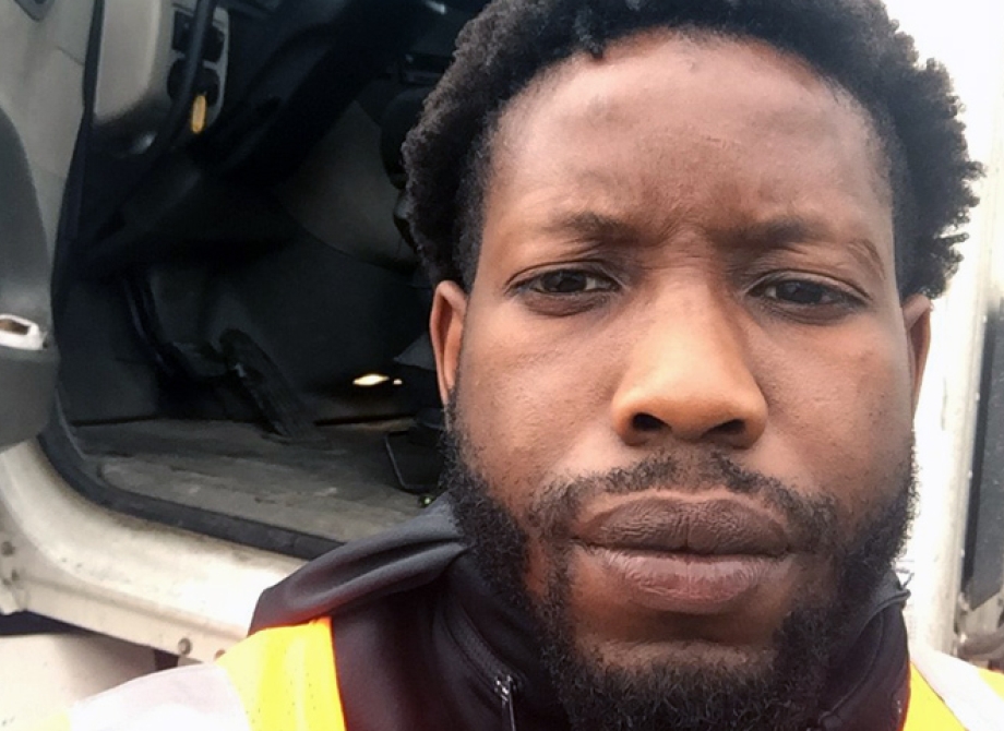 Demetrius Graham outside his truck (selfie provided by Demetrius)