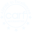 CARF accredited award white