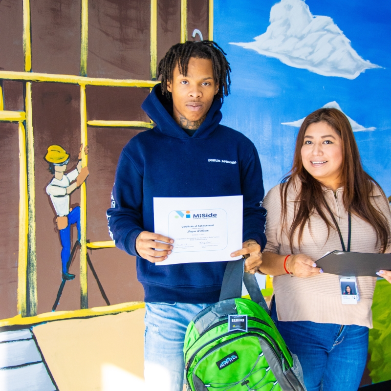 Youth with a certificate of completion