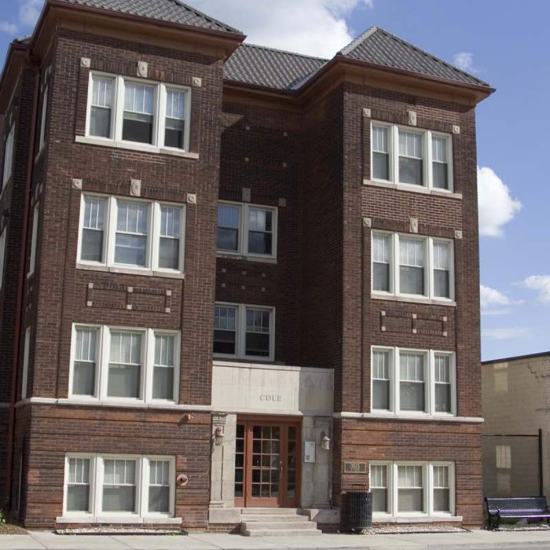 Brown apartment building