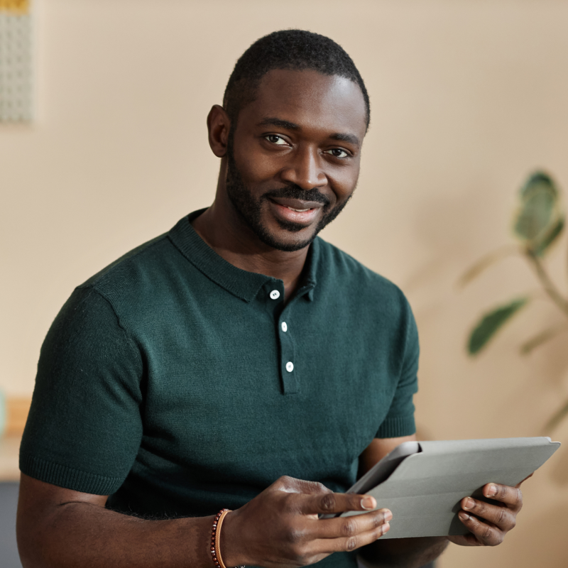 Man holding a tablet
