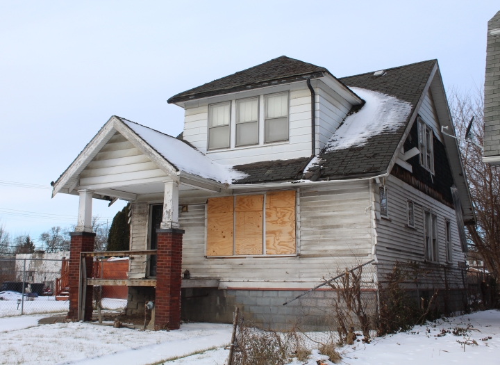 Boarded up house in Detroit